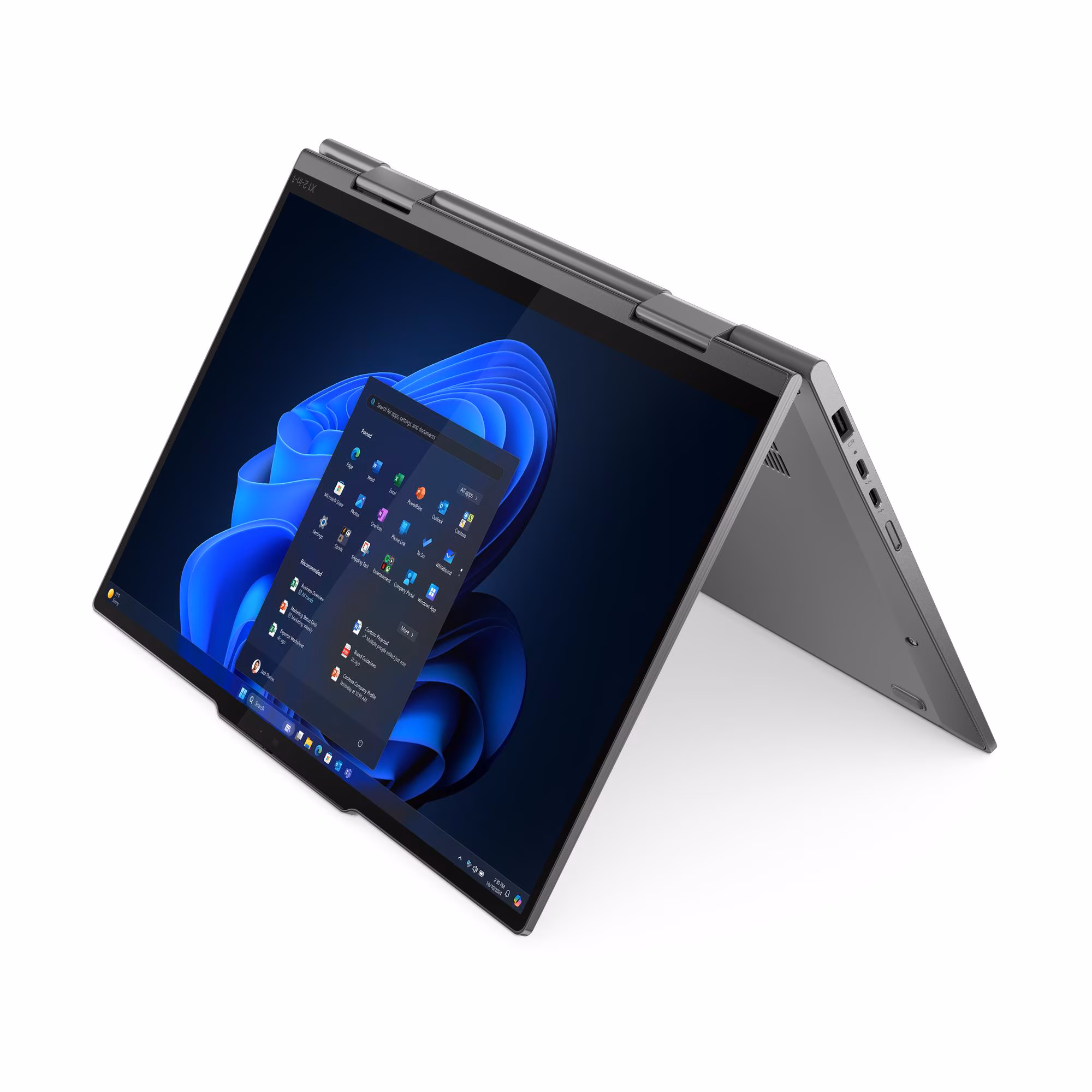 لابتوب لينوفو ثينك باد X1 2 في 1، معالج Intel Core Ultra 7، رام 32 جيجابايت، 1 تيرابايت SSD، شاشة 14 بوصة لمس، ويندوز 11 برو - رمادي