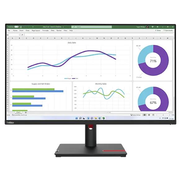 شاشة لينوفو ثينك فيجن T32h-30 مقاس 31.5 بوصة، دقة 2K QHD، لوحة IPS